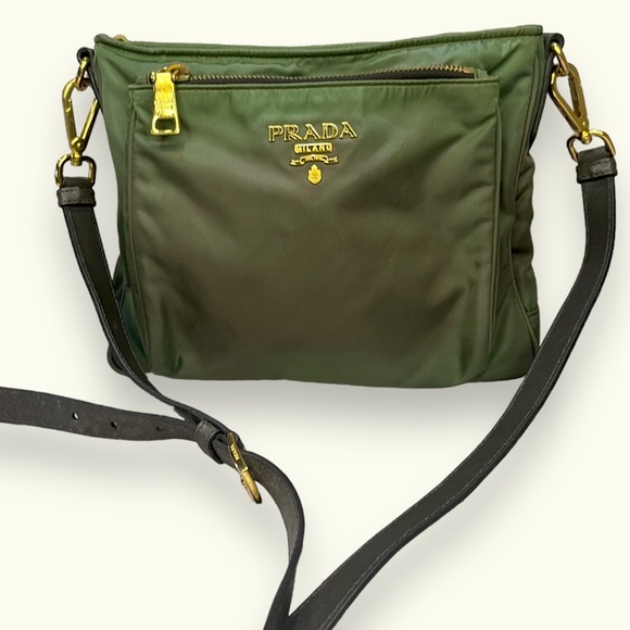 Prada Bags Prada Green Nylon Handbag Crossbody Poshmark